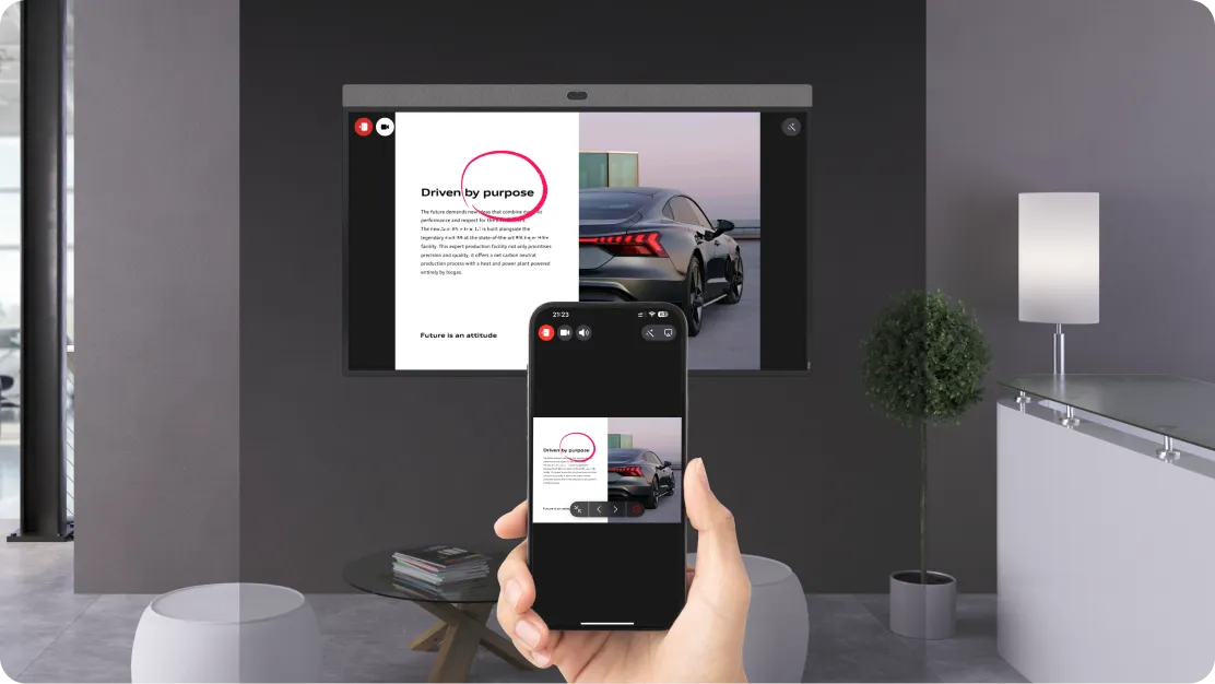 Presenting wirelessly from a phone with Mago Link