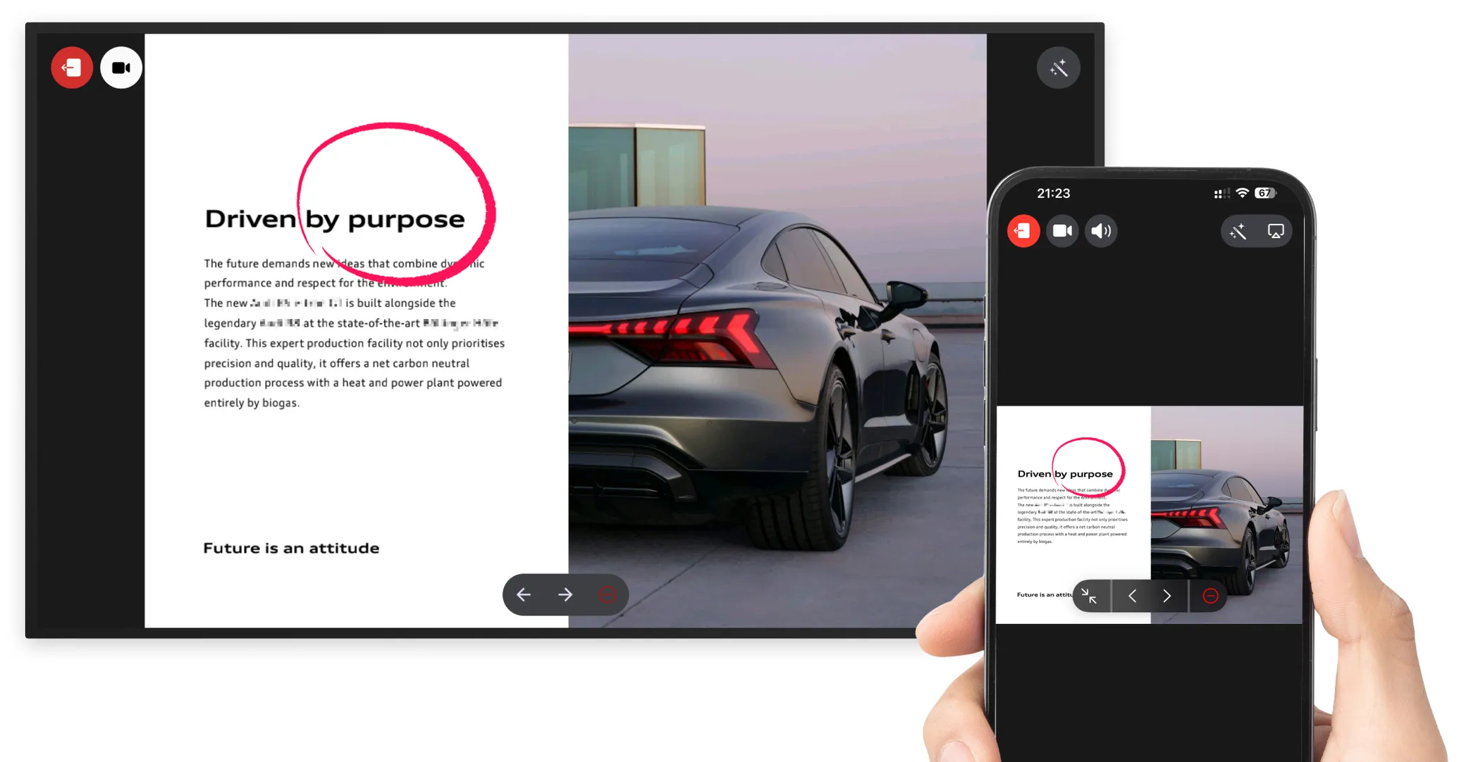 Sharing a screen on the room display