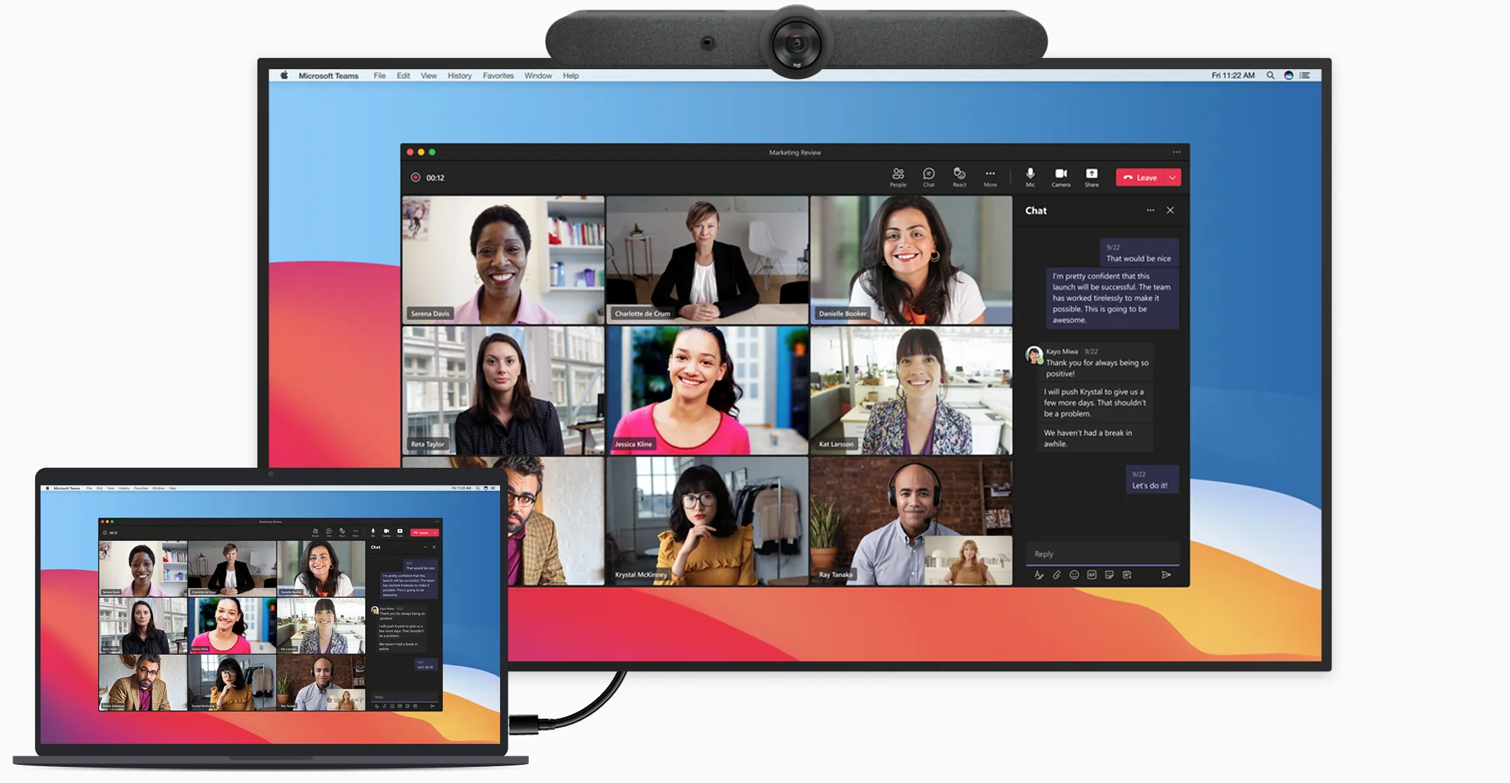 Joining a video call from the room: connecting a usb-c cable (byom)