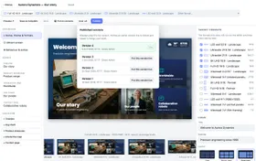 The published versions of the story: version 4 is live, and each earlier version can be put live again with one button.