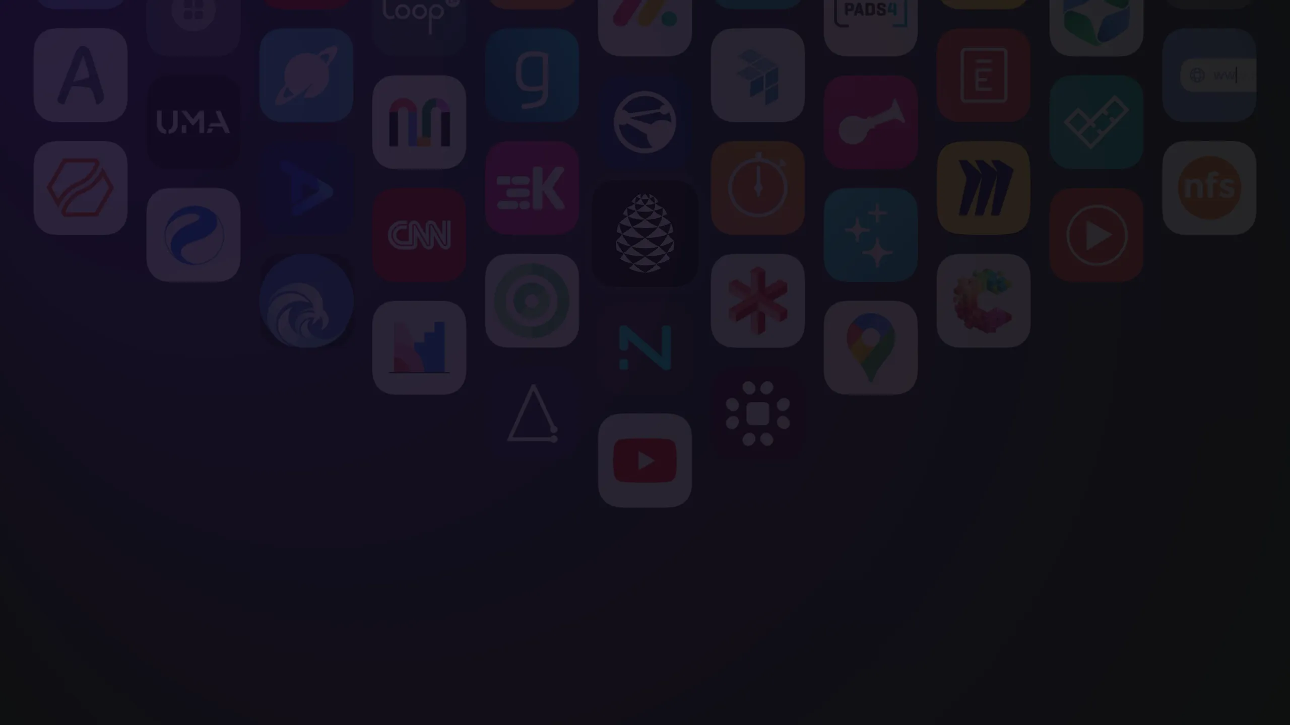The apps available in Mago, on a dark background