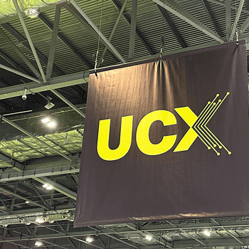 UCX yellow and black sign